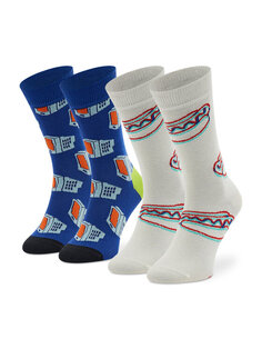 Комплект из 2 высоких носков унисекс Happy Socks, белый