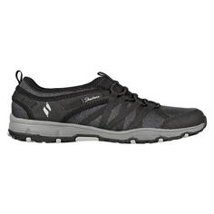 Женские прогулочные туфли Skechers 158236_BLK Черный с эластичными шнурками