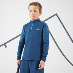 Детская теннисная рубашка с длинными рукавами - Thermic на молнии 1/2 бирюзовый ARTENGO, цвет blau