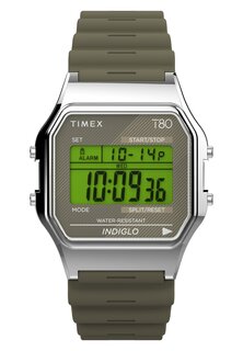 Цифровые часы TIMEX T80 34MM RESIN STRAP WATCH, цвет green