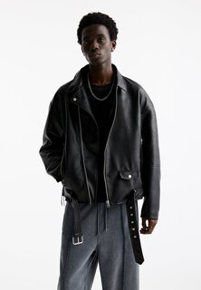 Куртка из искусственной кожи BELTED PULL&amp;BEAR, цвет black