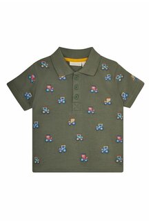 Рубашка-поло TRACTOR EMBROIDERED REGULAR FIT JoJo Maman Bébé, цвет khaki green embroidered