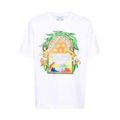 Футболка t-shirt mit logo-print white white Casablanca, мультиколор