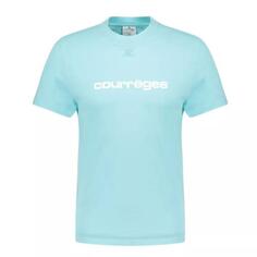 Футболка classic shell t-shirt - /white - cotton Courrèges, синий Courreges
