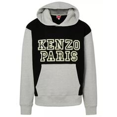Футболка two-tone cotton hoodie Kenzo, серый