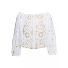 Футболка off-shoulder embroidered blouse in cotton Temptation Positano, белый