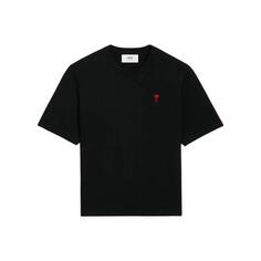 Футболка t-shirt mit rotem ami de coeur logo black black Ami Paris, черный