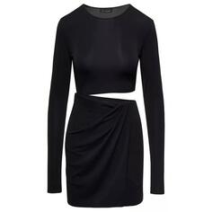 Платье asymmetric cut-out minidress in polyester Andamane, черный