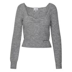 Футболка merino blend sweater Ganni, серый