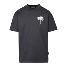 Футболка gray cotton t-shirt Palm Angels, черный
