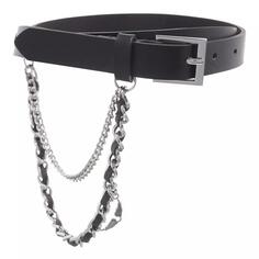 Ремень rock chain belt leather noir Zadig &amp; Voltaire, черный