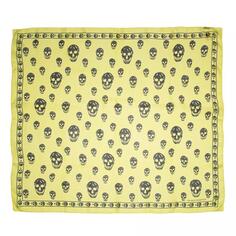 Шарф skull scarf 104x120 yellow / Alexander Mcqueen, желтый