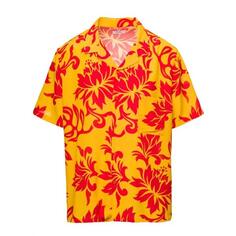 Футболка bowling shirt with tropical flowers print i Erl, оранжевый