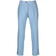 Брюки straight leg tailored trousers with pressed crease Reveres 1949, синий