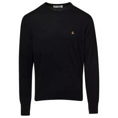 Свитер crewneck sweater with embroidered logo in wo Vivienne Westwood, черный