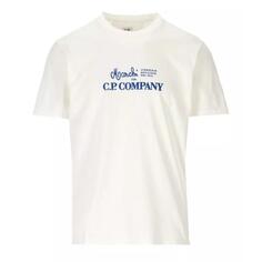 Футболка jersey 24/1 graphic off- t-shirt Cp Company, белый