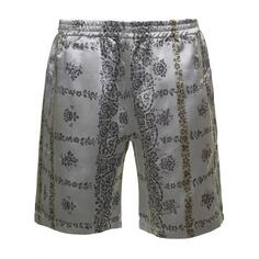 Шорты shorts with al-over florel print in cupro Needles, серый