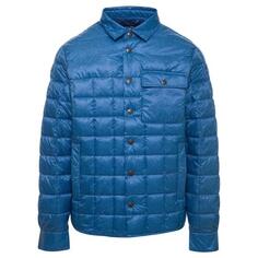 Куртка quilted down jacket with logo patch in denim Save The Duck, синий