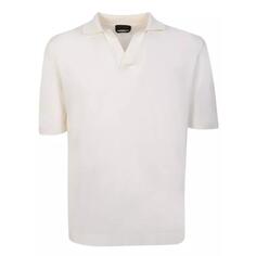 Футболка cream cotton polo shirt Dell&apos;Oglio, белый Delloglio