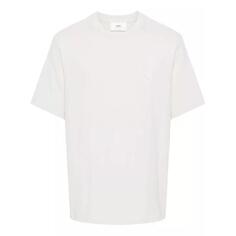 Футболка ami de couer cream cotton t-shirt Ami Paris, белый