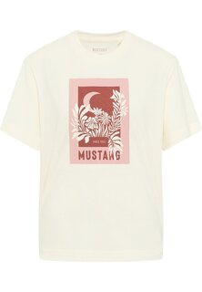 Футболка с принтом Mustang, цвет weiß