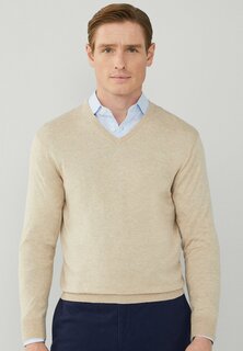 Вязаный свитер V NECK Hackett London, цвет taupe beige