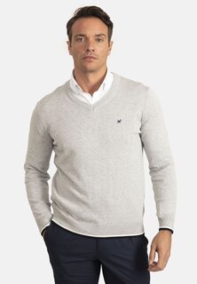 Вязаный свитер ARM PACTH DETAIL V-NECK Williot, цвет grey melange