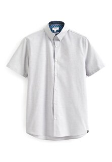 Рубашка STRETCH OXFORD SHORT SLEEVE SHIRT Next, цвет light grey