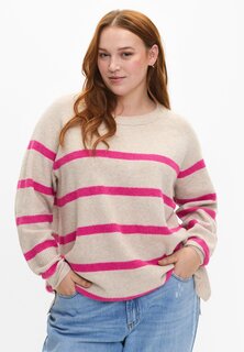 Вязаный свитер WITH STRIPES Zizzi, цвет pstone rasprmel