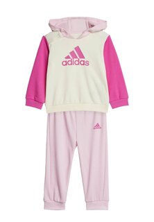 Спортивный костюм ESSENTIALS COLORBLOCK SET adidas Sportswear, цвет ivory semi lucid fuchsia clear pink