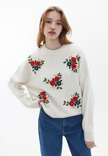 Вязаный свитер EMBROIDERED OXXO, цвет buttercream