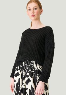Вязаный свитер RUNDHALSSAUSSCHNITT zero, цвет black beauty