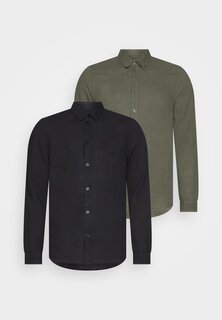 Рубашка LINEN MIX 2 PACK Pier One, цвет black/olive