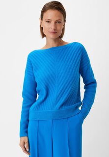 Вязаный свитер MIT ÜBERSCHNITTENEN SCHULTERN comma, цвет royalblau