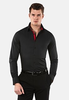 Рубашка Super Tailliert Stretch Vincenzo Boretti, цвет schwarz weinrot