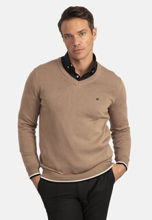 Вязаный свитер ARM PACTH DETAIL V-NECK Williot, цвет brown