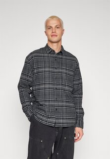 Рубашка FLANNEL BUTTON-UP SHIRT Abercrombie &amp; Fitch, цвет BLACK/GREY PLAID