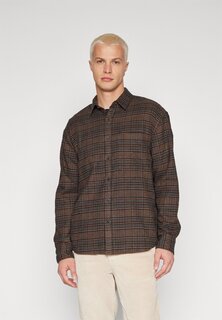 Рубашка FLANNEL BUTTON-UP SHIRT Abercrombie &amp; Fitch, цвет BROWN/GREEN PLAID