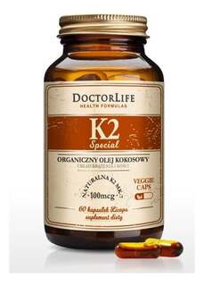 Doctor Life, Органическое натуральное кокосовое масло К2 К2 МК-7, 60 капсул