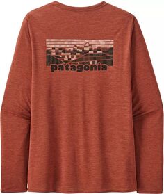 Patagonia Мужская рубашка Capilene Cool на каждый день с графическим рисунком и длинными рукавами