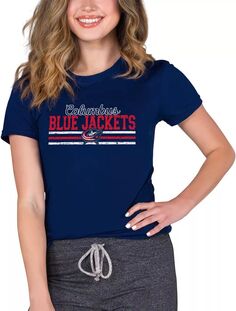 Женская футболка Concepts Sport Columbus Blue Jackets Marathon темно-синяя