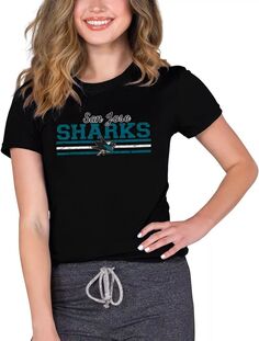 Женская черная футболка Concepts Sport San Jose Sharks Marathon