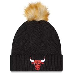 Женская вязаная шапка New Era Chicago Bulls Snowy