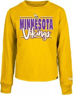 Золотая футболка с длинными рукавами и надписью New Era Little Kids Minnesota Vikings