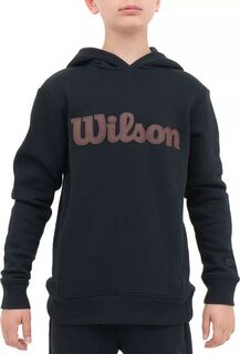 Детская флисовая худи Wilson с футбольным логотипом, черный