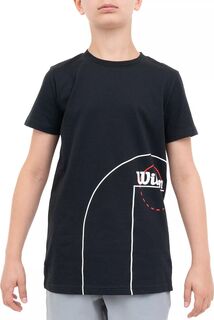 Детская футболка Wilson с короткими рукавами для баскетбольной площадки, черный
