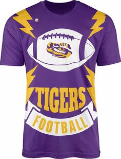 Мужская футболка Dyme Lyfe LSU Tigers фиолетовая с футбольными болтами