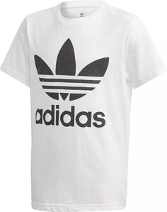 Футболка с рисунком трилистника для мальчиков Adidas Originals, белый