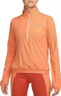 Женская рубашка среднего слоя с длинными рукавами для бега Nike Dri-FIT Element, оранжевый