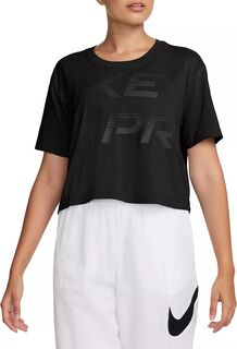 Женская футболка с короткими рукавами и графикой Nike Pro Dri-FIT, черный